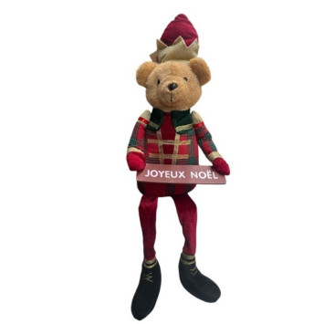 OURS EN PELUCHE ASSIS ROUGE︱Lory