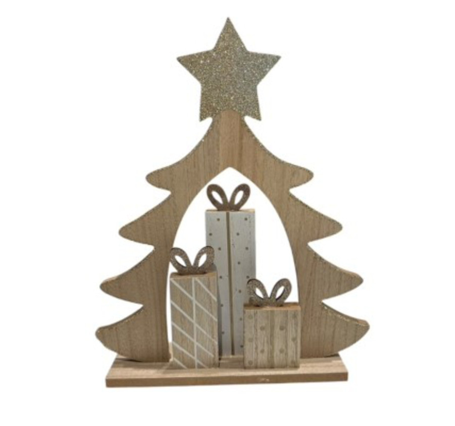 ORN SAPIN BOIS 25X6X30CM NATUR