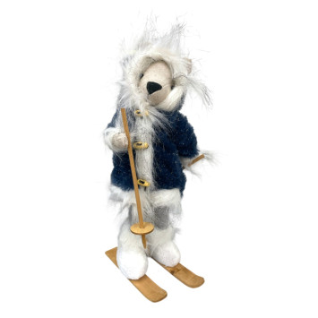 OURS BLEU DEBOUT SKI 16X9X34CM︱Lory