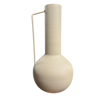 VASE EN ZINC COLORIS SABLE
