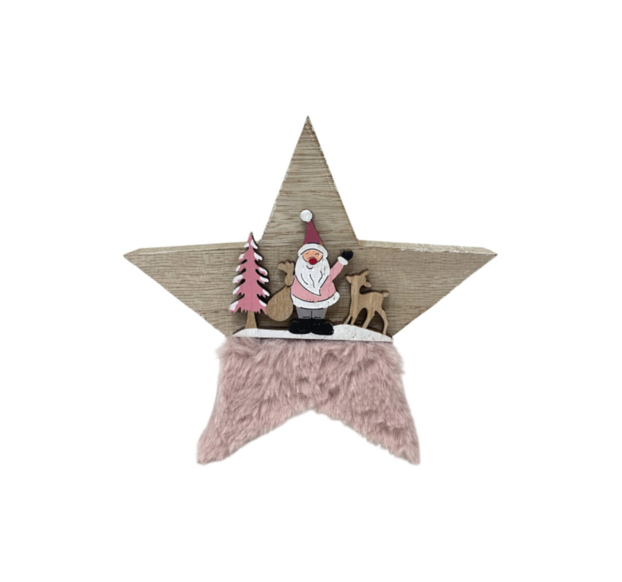 ETOILE EN BOIS AVEC DECOR PERE