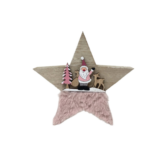 ETOILE EN BOIS AVEC DECOR PERE