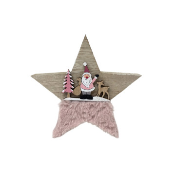 ETOILE EN BOIS AVEC DECOR PERE