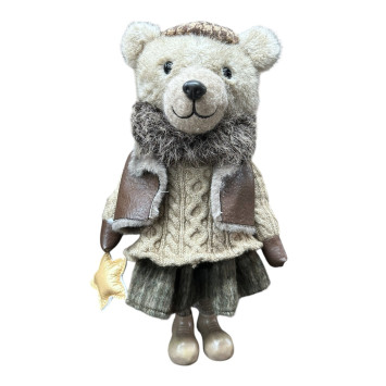 OURS FILLE DEBOUT AVEC SAC