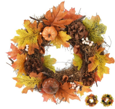 COURONNE D AUTOMNE 34CM 2ASS