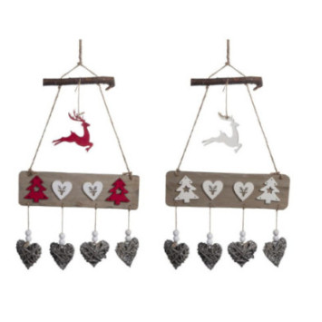 PANCARTE BOIS AVEC COEURS