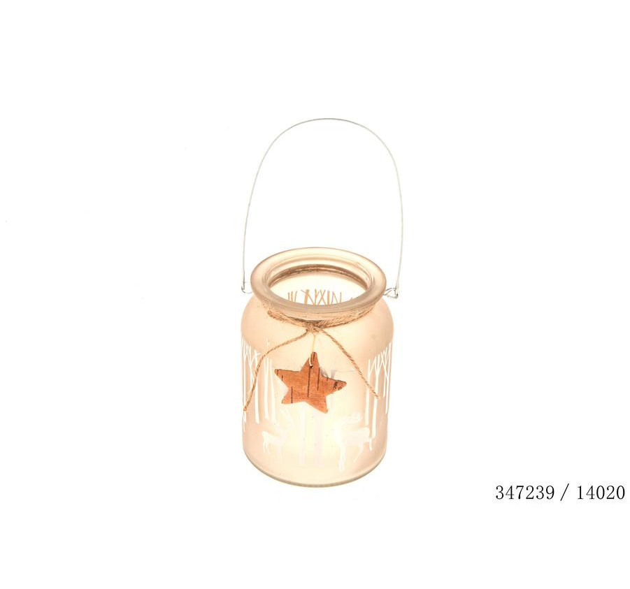 PHOTOPHORE DECOR FORET H.15CM