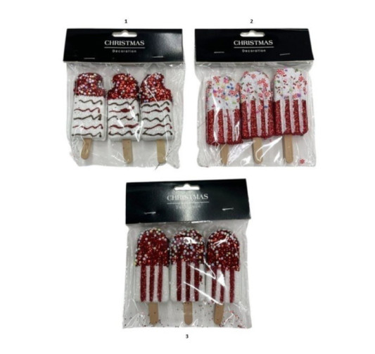 LOT DE 3 GLACES DECORATIVES