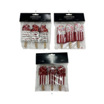 LOT DE 3 GLACES DECORATIVES