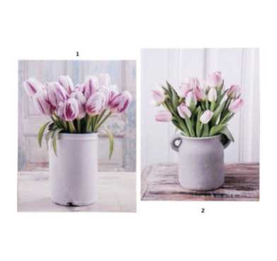 TABLEAU TULIPES ROSES