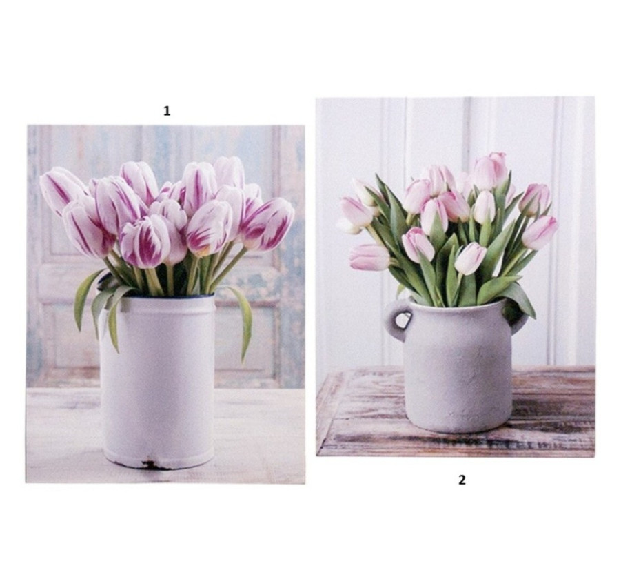 TABLEAU TULIPES ROSES