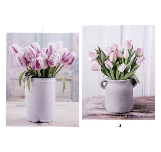 TABLEAU TULIPES ROSES