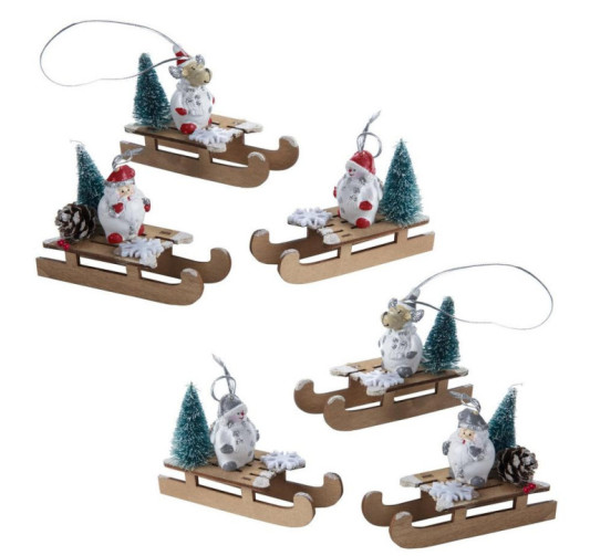 LUGE EN BOIS AVEC PERSONNAGE