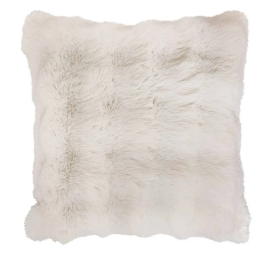 COUSSIN EN FOURRURE BLANCHE