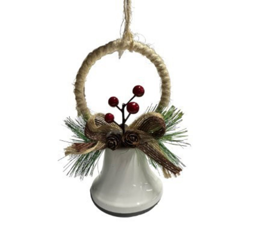 CLOCHE EN METAL BLANCHE