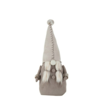 GNOME DEBOUT EN TEXTILE TAUPE