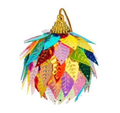 BOULE DE NOEL EFFET FEUILLE