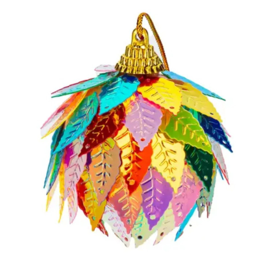 BOULE DE NOEL EFFET FEUILLE