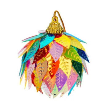 BOULE DE NOEL EFFET FEUILLE