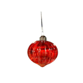 BOULE DE NOEL OIGNON 8CM ROUGE