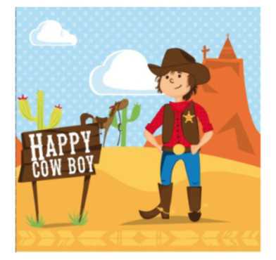 SERVIETTE EN PAPIER COWBOY