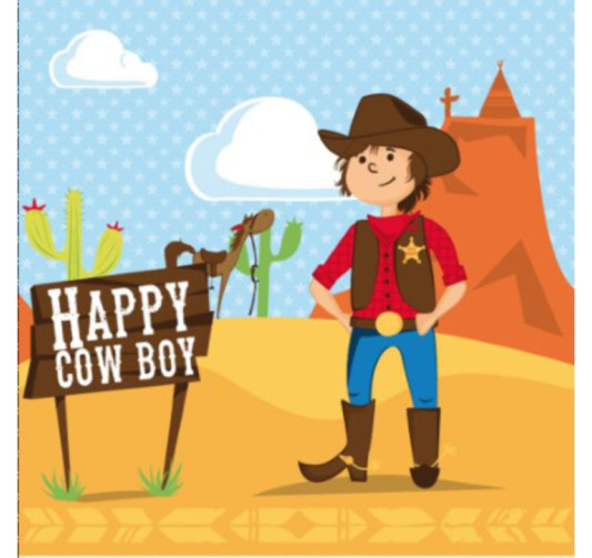 SERVIETTE EN PAPIER COWBOY