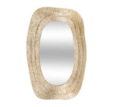 MIROIR MURAL EN METAL DORE