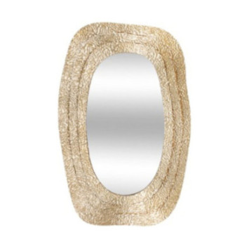 MIROIR MURAL EN METAL DORE
