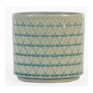 CACHE POT CERAMIQUE VERT D EAU