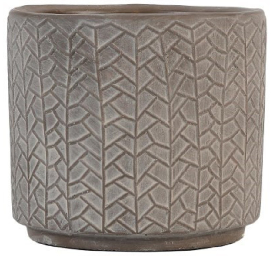 CACHE POT EN CERAMIQUE - BRUN