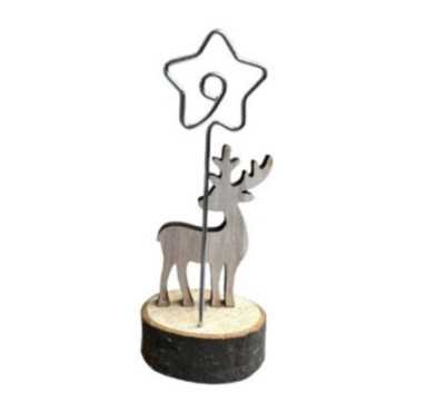 RENNE SUR SOCLE EN BOIS