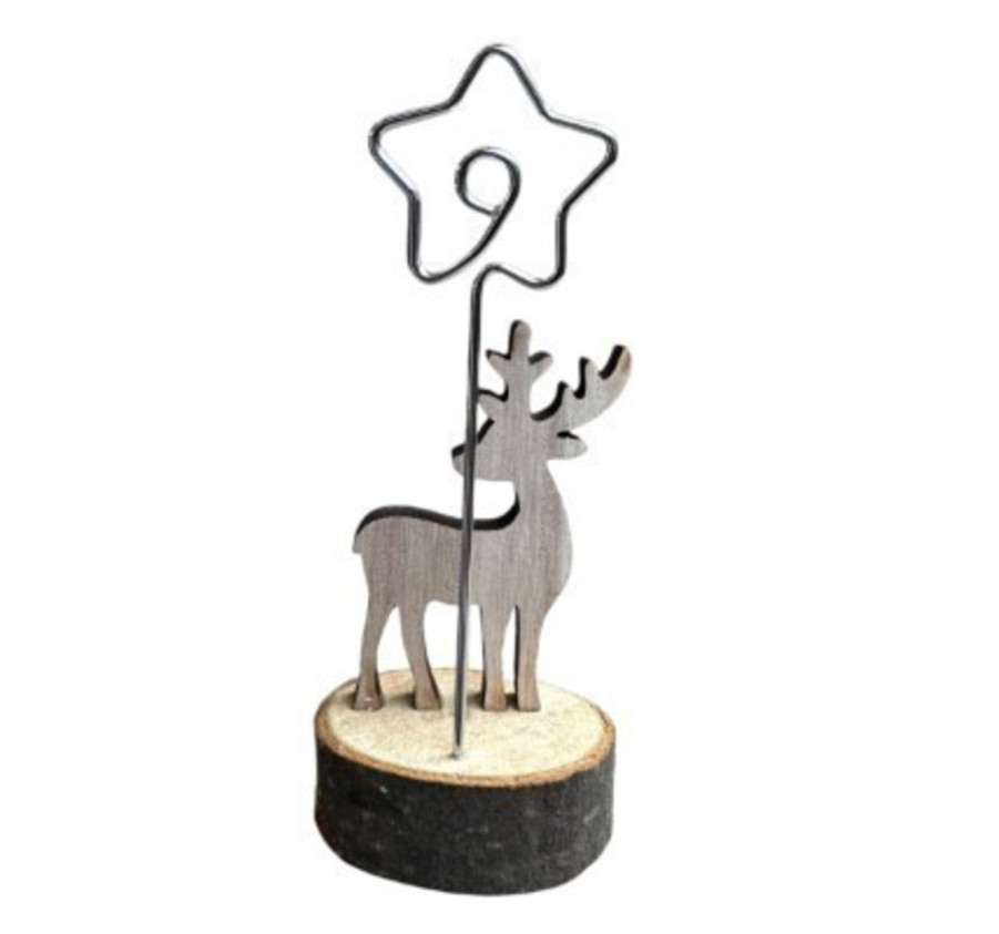 RENNE SUR SOCLE EN BOIS