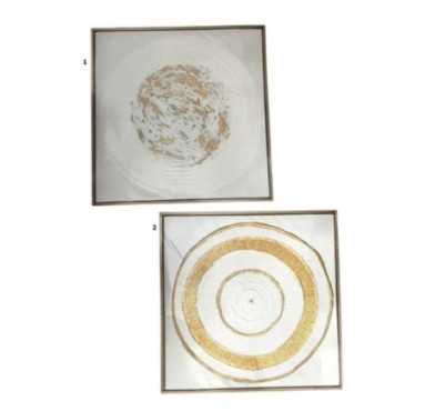 TABLEAU ENCADRE BLANC ET OR