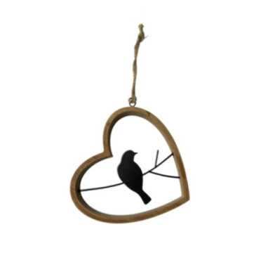 COEUR EN BOIS A SUSPENDRE