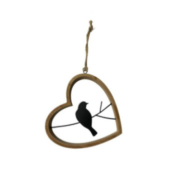 COEUR EN BOIS A SUSPENDRE