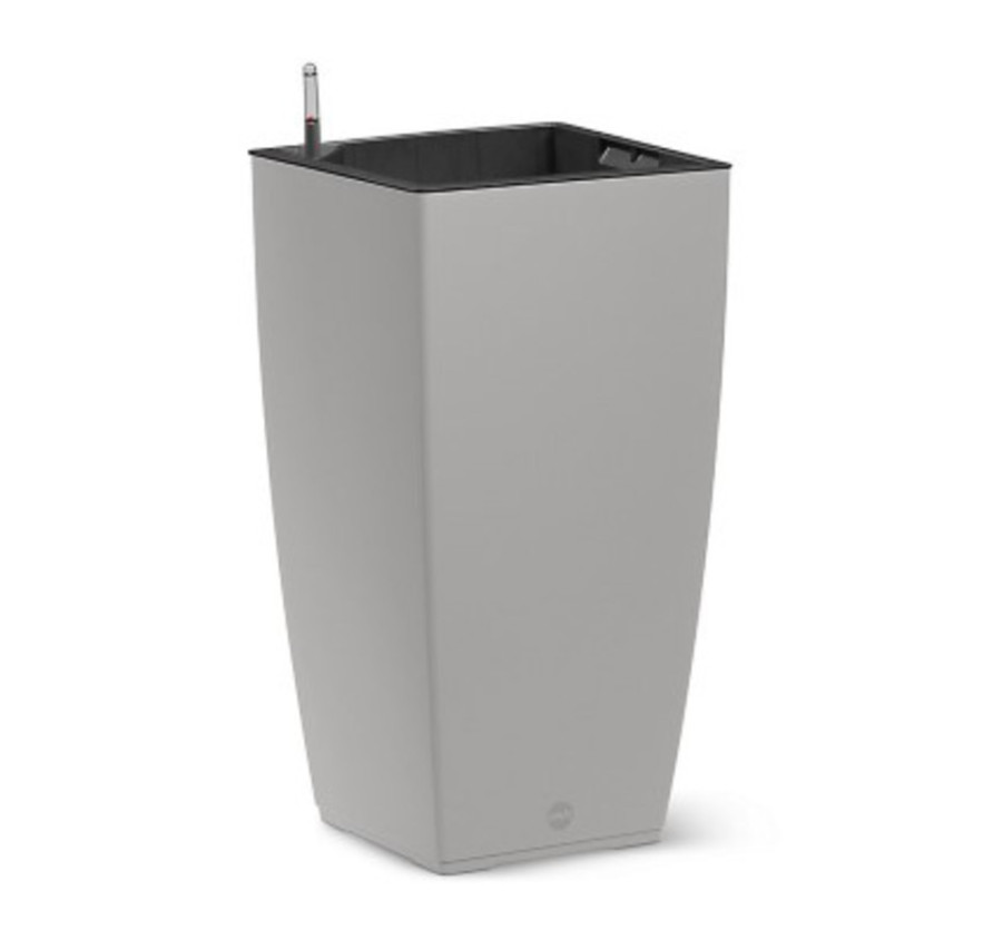 POT A FLEURS HAUT GRIS MAT