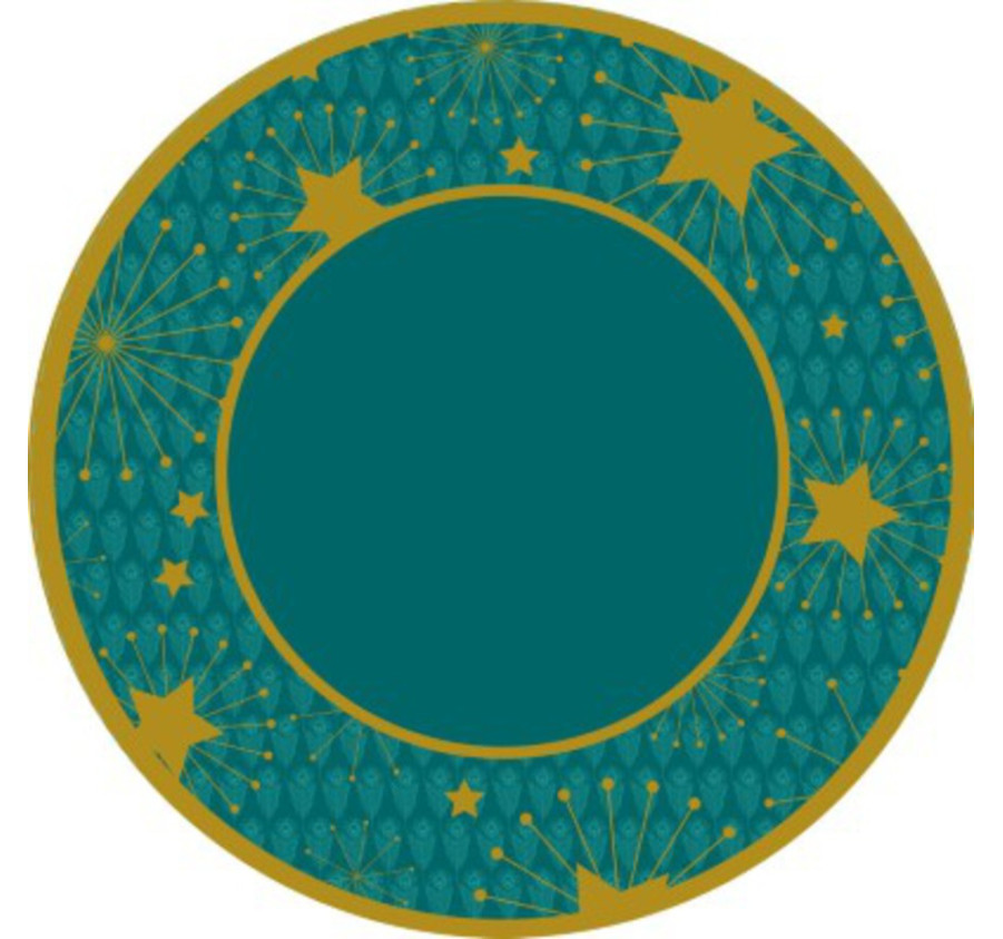 ASSIETTE EN CARTON DORE e BLEU