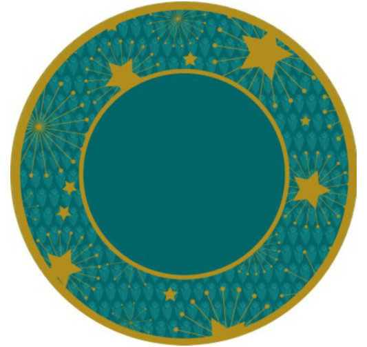 ASSIETTE EN CARTON DORE e BLEU