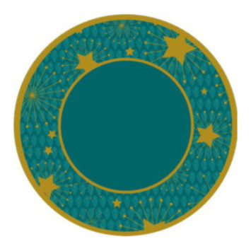 ASSIETTE EN CARTON DORE e BLEU