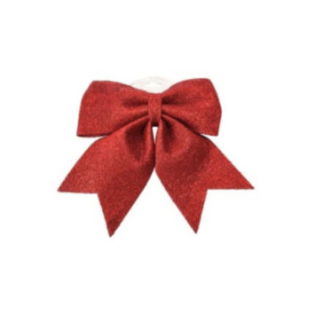 NOEUD DECORATIF ROUGE PAILLETE