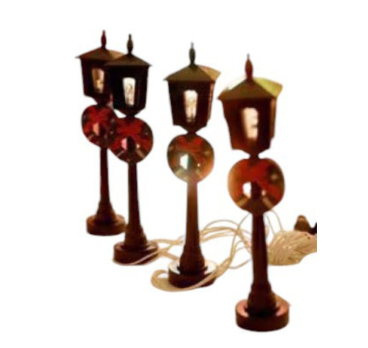 4 LAMPADAIRES H.10CM LUMINEUX