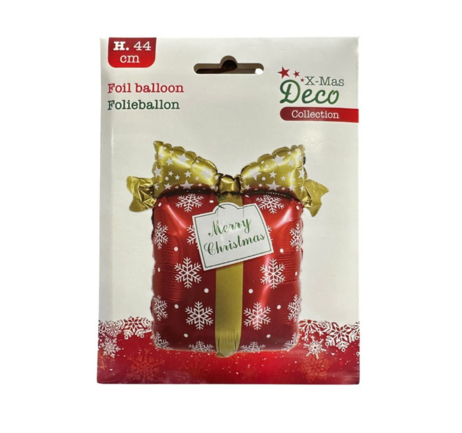 BALLON DE NOEL CADEAU ROUGE 3D