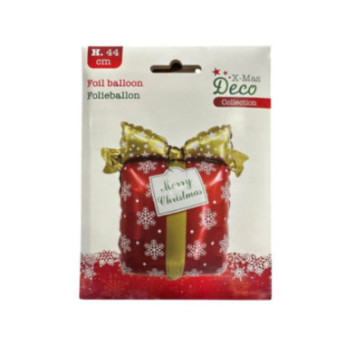 BALLON DE NOEL CADEAU ROUGE 3D