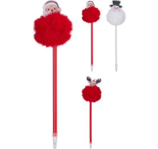 STYLO DE NOEL AVEC POMPON