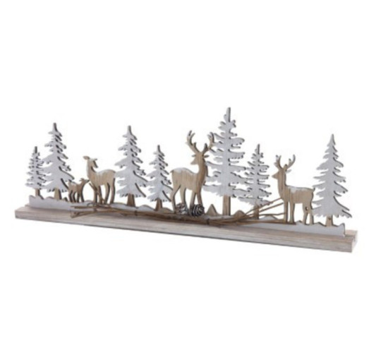 DECORATION EN BOIS CERFS DANS