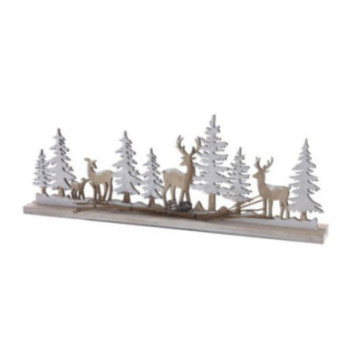 DECORATION EN BOIS CERFS DANS
