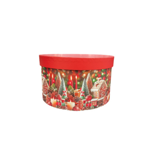 BOITE CADEAU RONDE NOEL