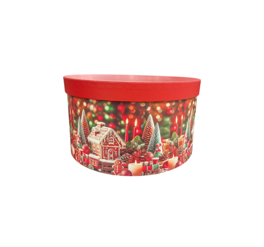 BOITE CADEAU RONDE NOEL