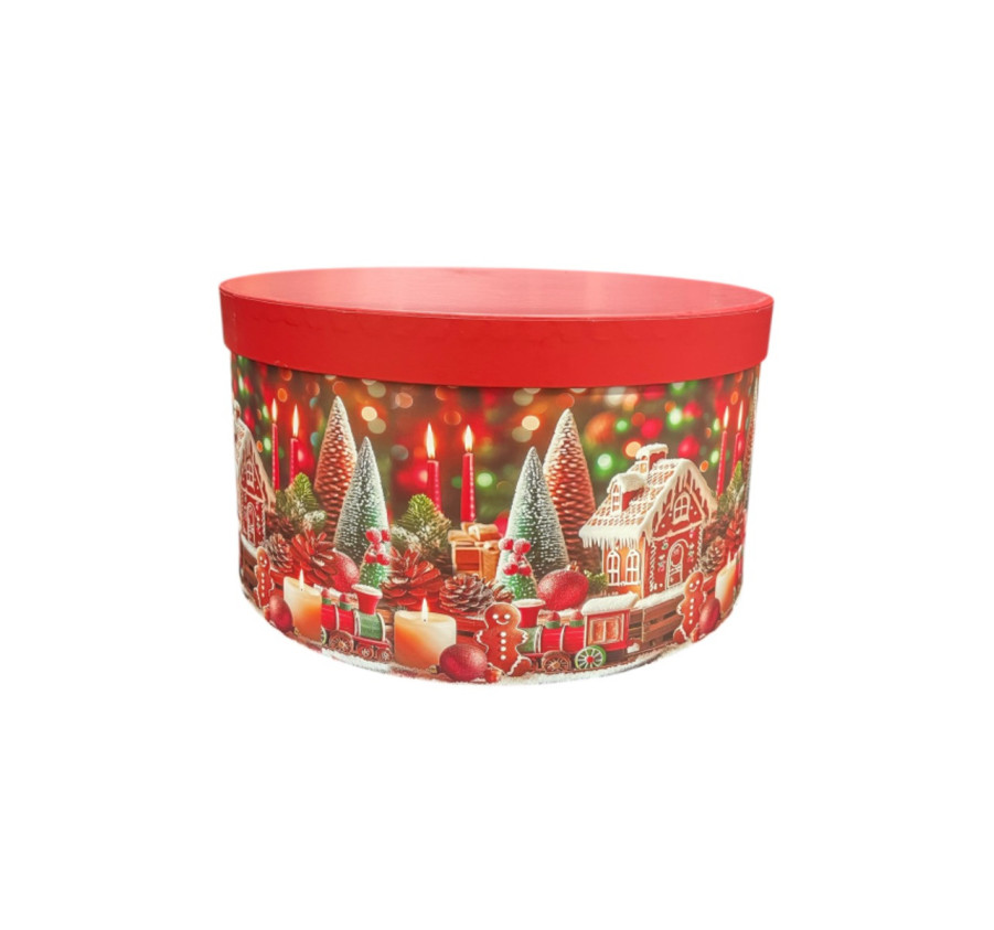 BOITE CADEAU RONDE NOEL