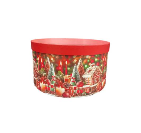 BOITE CADEAU RONDE NOEL